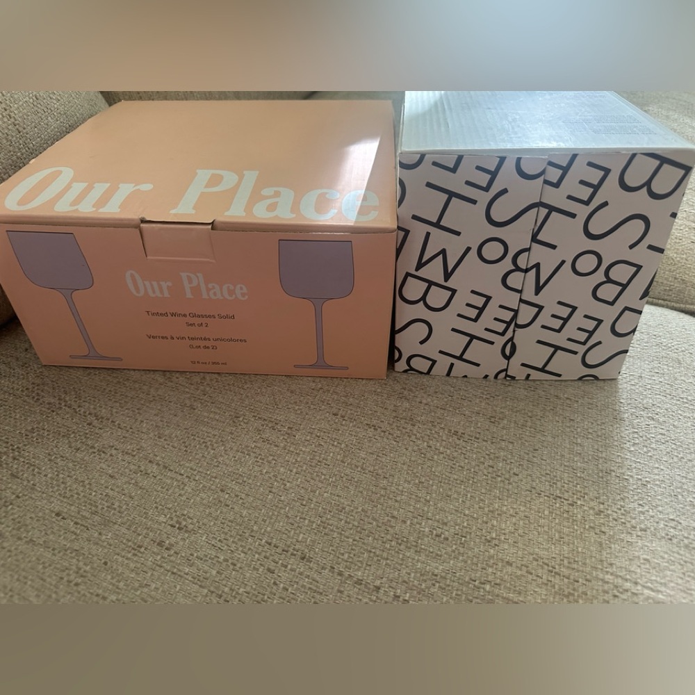 Set of wine glasses and champagne flutes -Brand new in box
